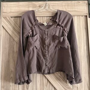 Free People Mauve Button-Up Blouse